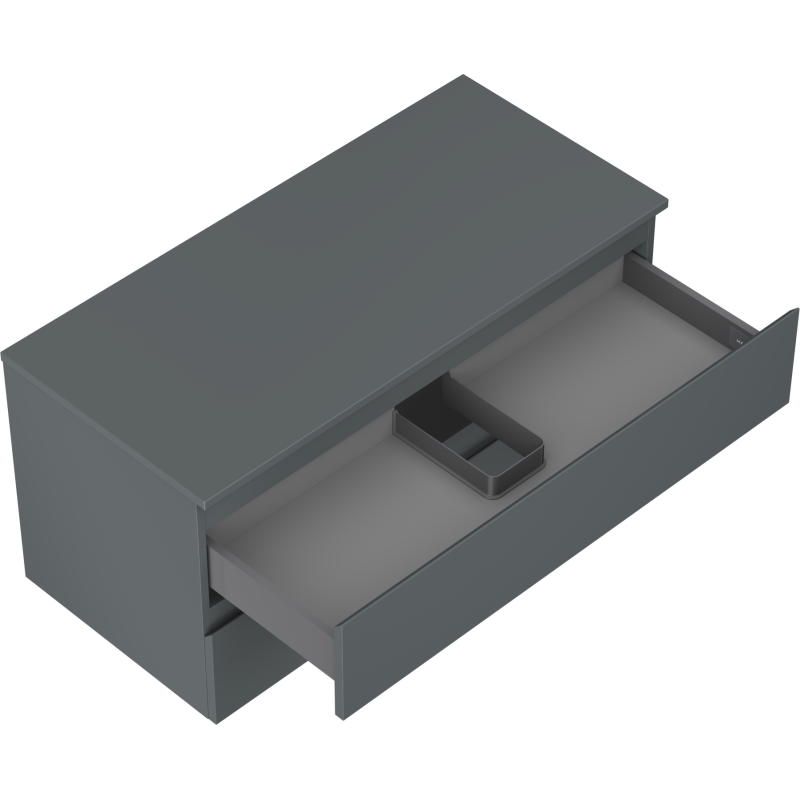 Mexen Orio armoire de salle de bain sous vasque 100 cm avec plateau, 2 tiroirs, graphite mat - 91A10-10047-2-BFFC66
