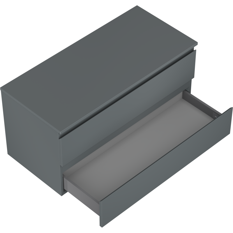 Mexen Orio armoire de salle de bain sous vasque 100 cm avec plateau, 2 tiroirs, graphite mat - 91A10-10047-2-BFFC66