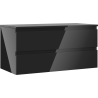 Mexen Orio meuble de salle de bain sous-lavabo 100 cm avec plateau, 2 tiroirs, noir brillant - 91A10-10047-2-BFFC70