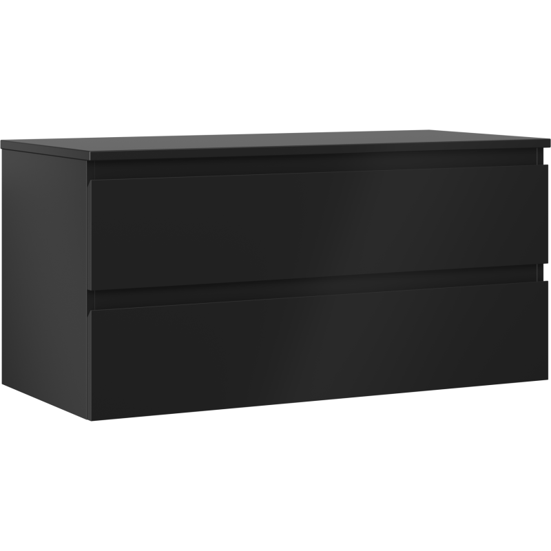Mexen Orio armoire de salle de bain sous lavabo 100 cm avec plateau, 2 tiroirs, noir mat - 91A10-10047-2-BFFC71