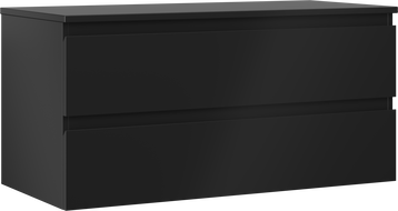 Mexen Orio armoire de salle de bain sous lavabo 100 cm avec plateau, 2 tiroirs, noir mat - 91A10-10047-2-BFFC71