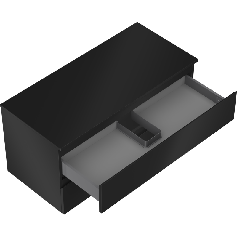 Mexen Orio armoire de salle de bain sous lavabo 100 cm avec plateau, 2 tiroirs, noir mat - 91A10-10047-2-BFFC71