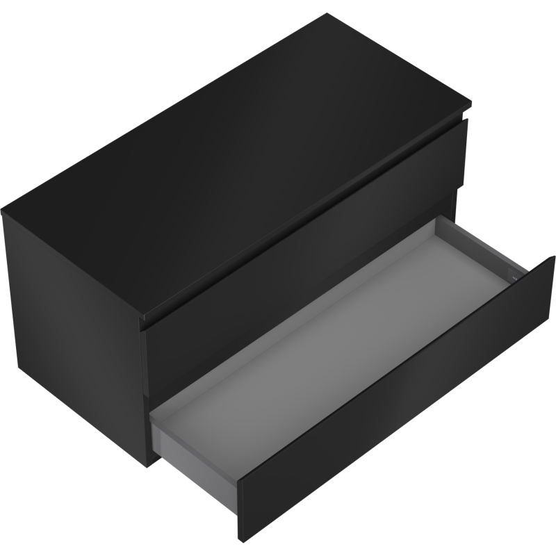 Mexen Orio armoire de salle de bain sous lavabo 100 cm avec plateau, 2 tiroirs, noir mat - 91A10-10047-2-BFFC71
