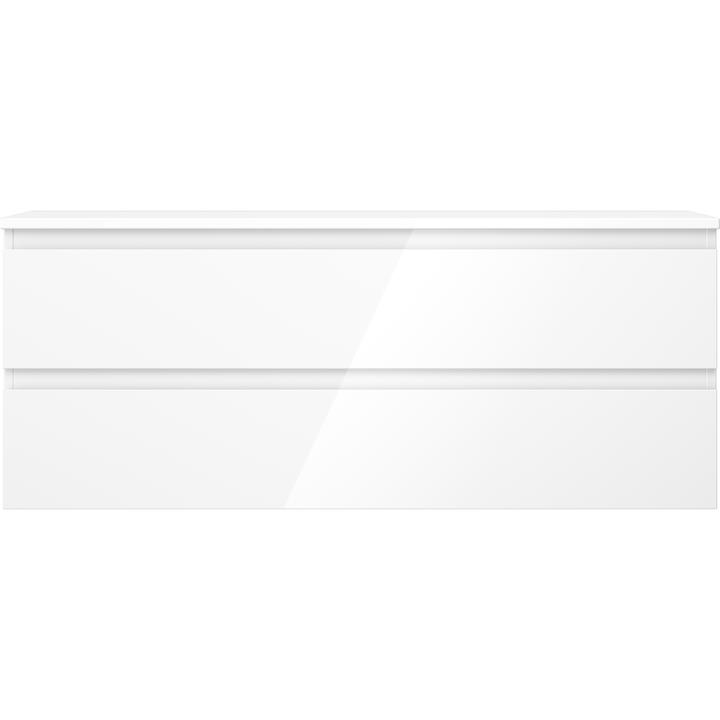 Mexen Orio meuble de salle de bain 120 cm avec plateau, 2 tiroirs, blanc brillant - 91A10-12047-2-BFFC00