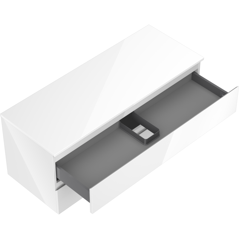 Mexen Orio meuble de salle de bain 120 cm avec plateau, 2 tiroirs, blanc brillant - 91A10-12047-2-BFFC00