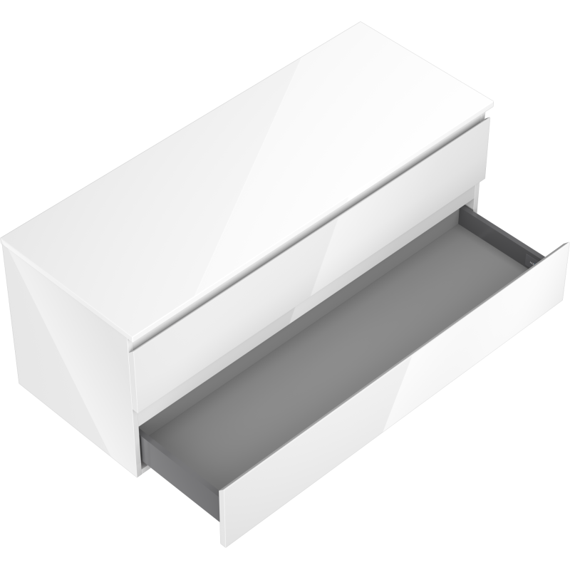 Mexen Orio meuble de salle de bain 120 cm avec plateau, 2 tiroirs, blanc brillant - 91A10-12047-2-BFFC00