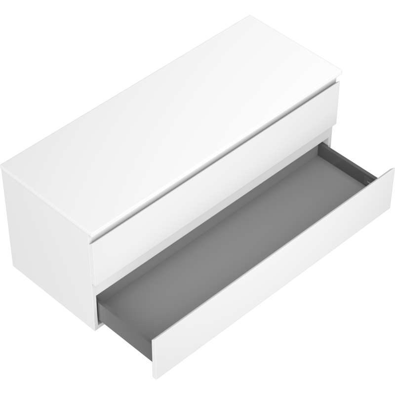 Mexen Orio meuble de salle de bain sous-lavabo 120 cm avec plateau, 2 tiroirs, blanc mat - 91A10-12047-2-BFFC01