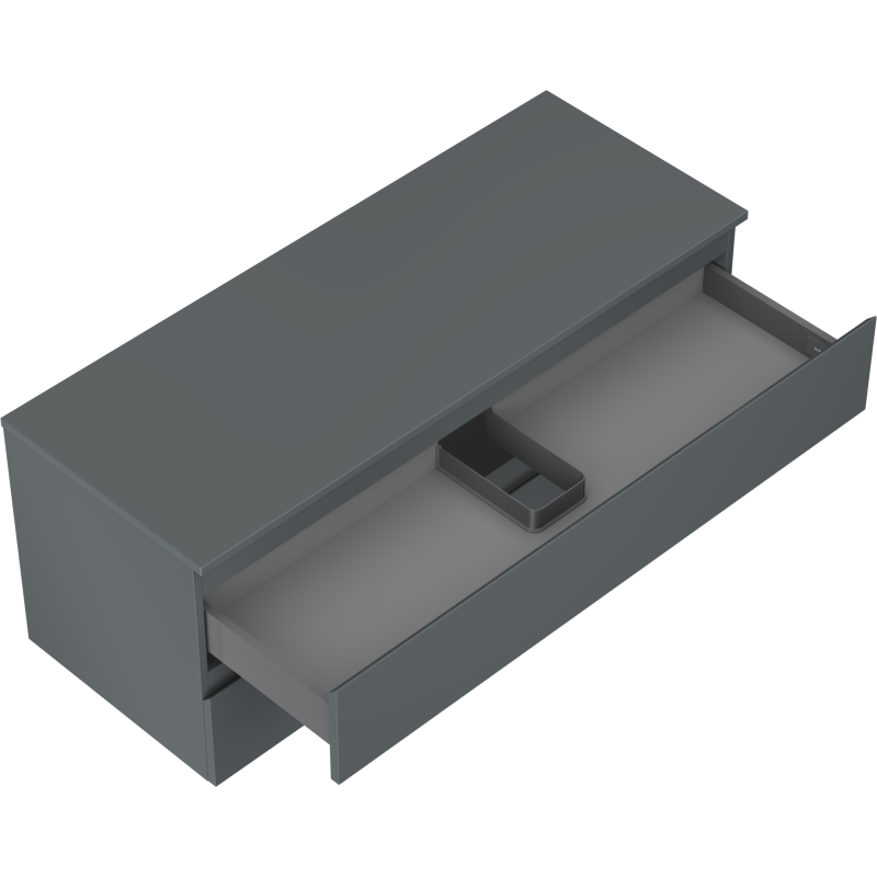 Mexen Orio meuble de salle de bain sous lavabo 120 cm avec plateau, 2 tiroirs, graphite mat - 91A10-12047-2-BFFC66