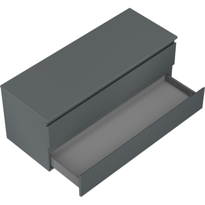 Mexen Orio meuble de salle de bain sous lavabo 120 cm avec plateau, 2 tiroirs, graphite mat - 91A10-12047-2-BFFC66