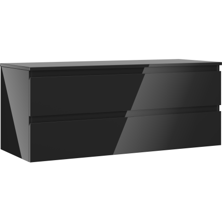 Mexen Orio meuble de salle de bain sous lavabo 120 cm avec plateau, 2 tiroirs, noir brillant - 91A10-12047-2-BFFC70