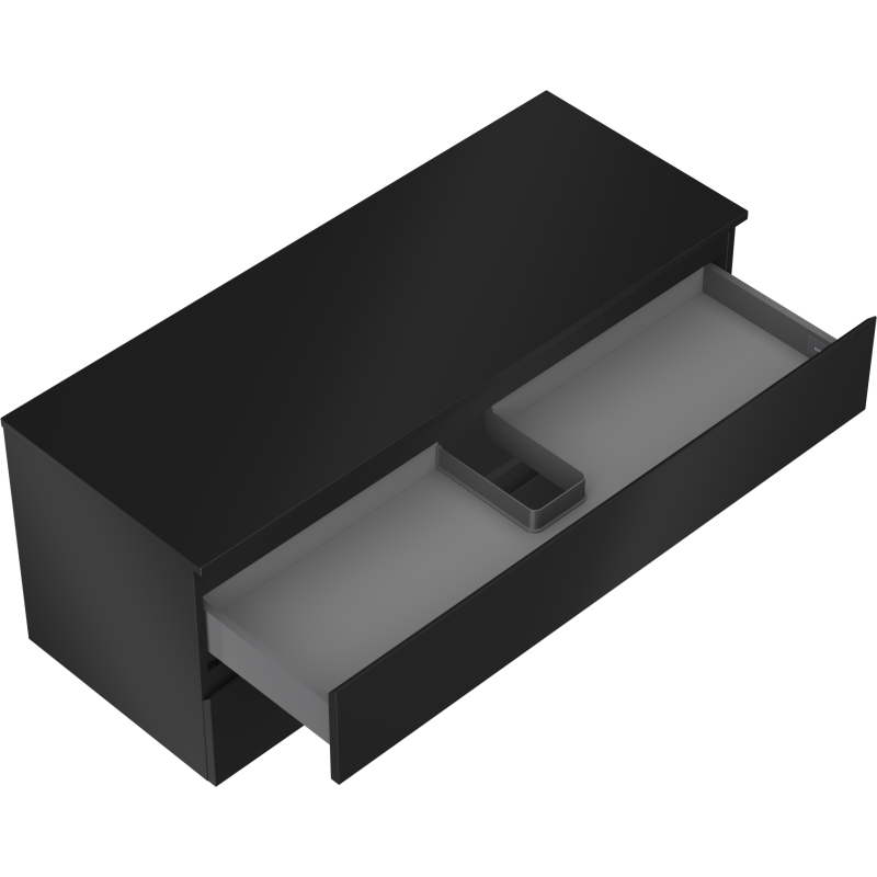 Mexen Orio meuble de salle de bain de 120 cm avec plan, 2 tiroirs, noir mat - 91A10-12047-2-BFFC71