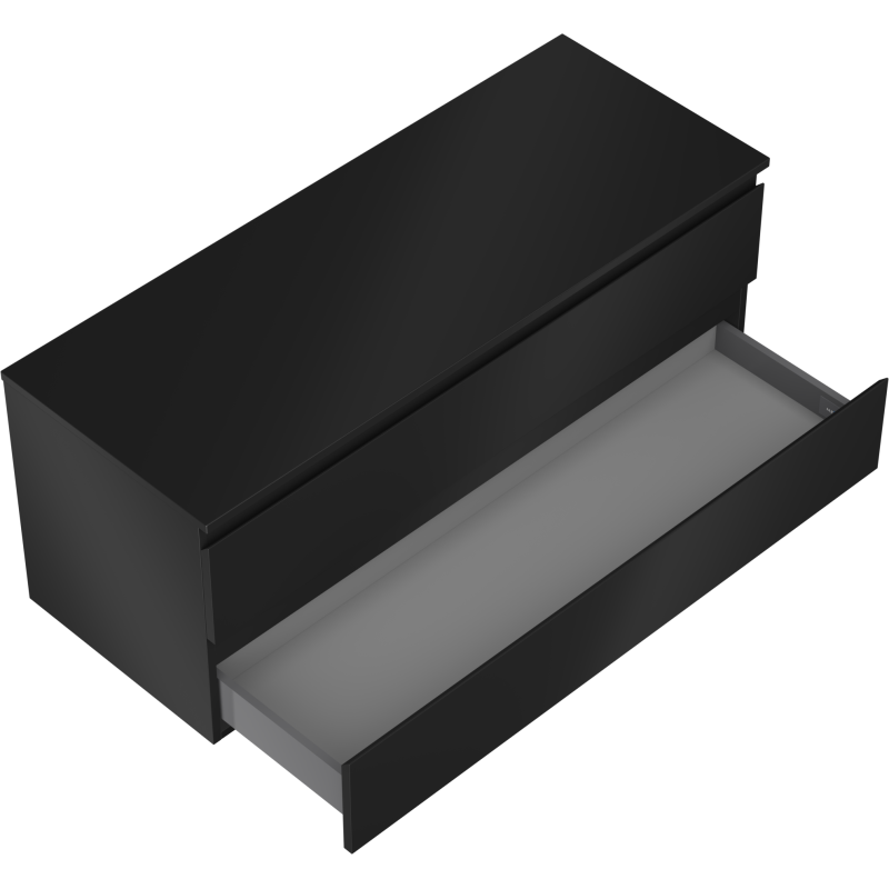 Mexen Orio meuble de salle de bain de 120 cm avec plan, 2 tiroirs, noir mat - 91A10-12047-2-BFFC71