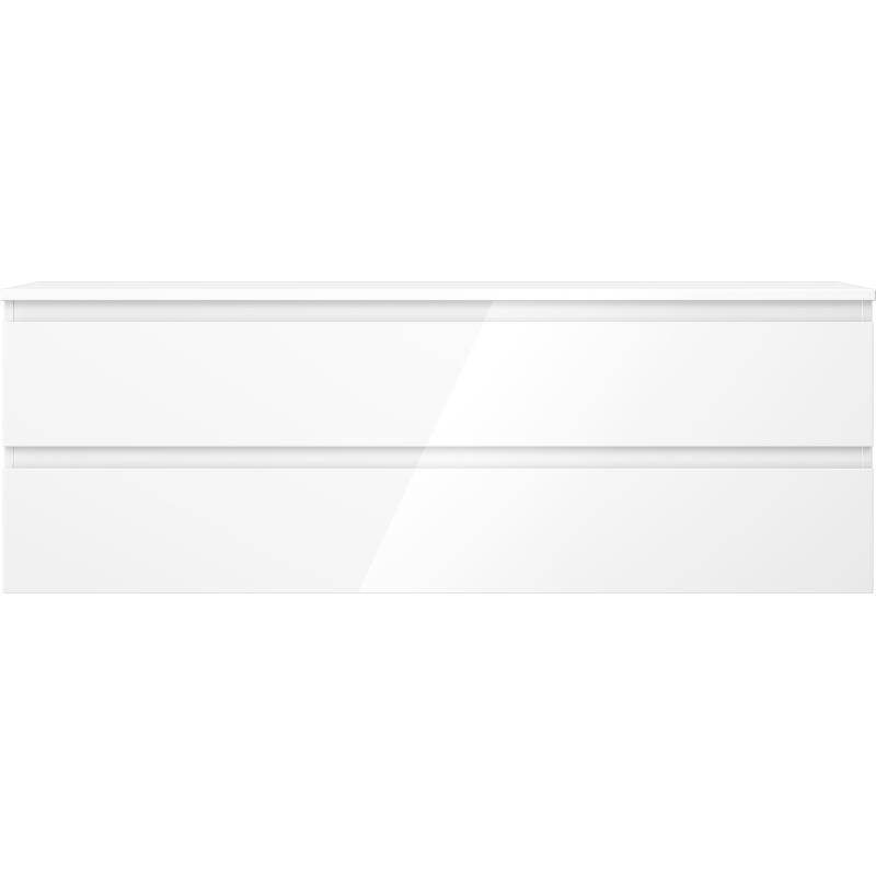 Mexen Orio meuble de salle de bain pour lavabo 140 cm avec plateau, 2 tiroirs, blanc brillant - 91A10-14047-2-BFFC00