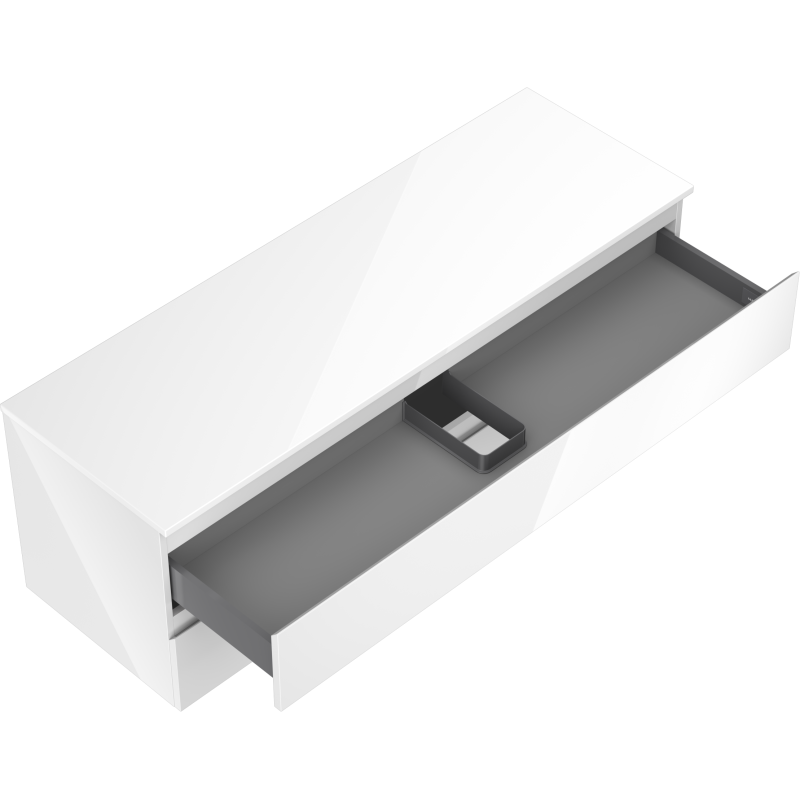 Mexen Orio meuble de salle de bain pour lavabo 140 cm avec plateau, 2 tiroirs, blanc brillant - 91A10-14047-2-BFFC00