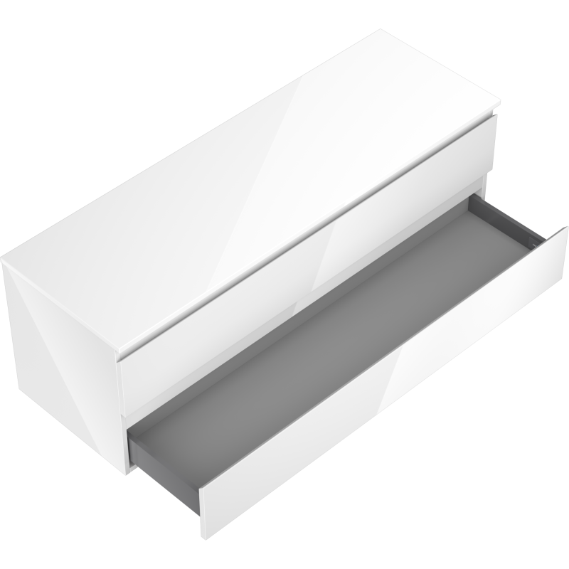 Mexen Orio meuble de salle de bain pour lavabo 140 cm avec plateau, 2 tiroirs, blanc brillant - 91A10-14047-2-BFFC00
