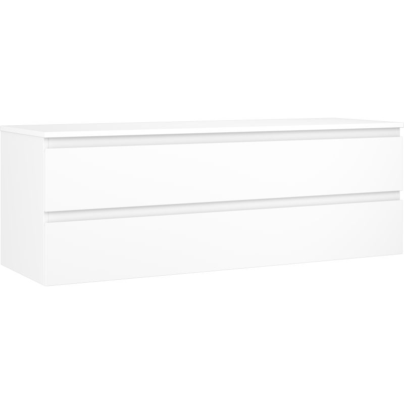 Mexen Orio meuble de salle de bain sous-vasque 140 cm avec plan de travail, 2 tiroirs, blanc mat - 91A10-14047-2-BFFC01