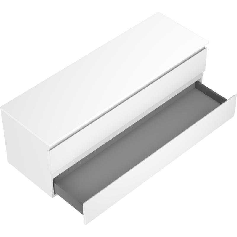 Mexen Orio meuble de salle de bain sous-vasque 140 cm avec plan de travail, 2 tiroirs, blanc mat - 91A10-14047-2-BFFC01