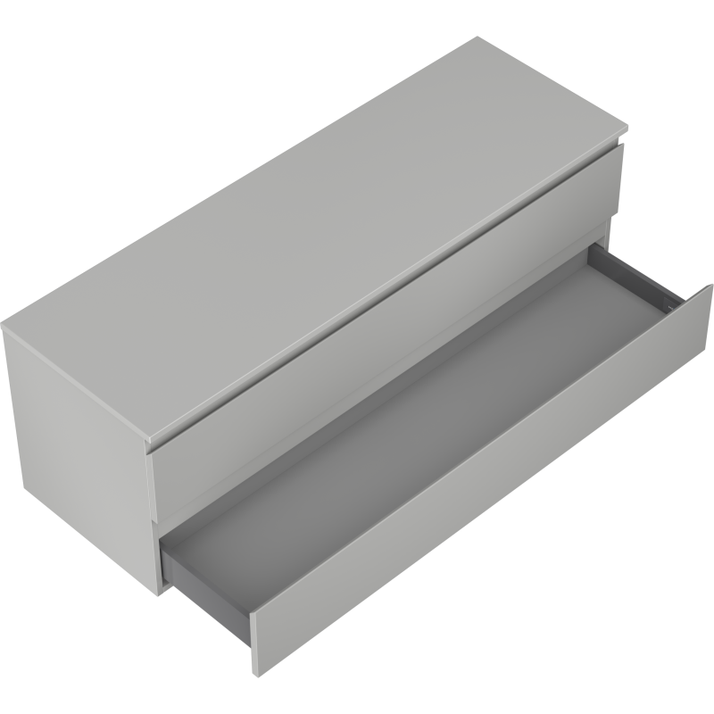 Mexen Orio meuble de salle de bain sous vasque 140 cm avec plateau, 2 tiroirs, gris mat - 91A10-14047-2-BFFC62