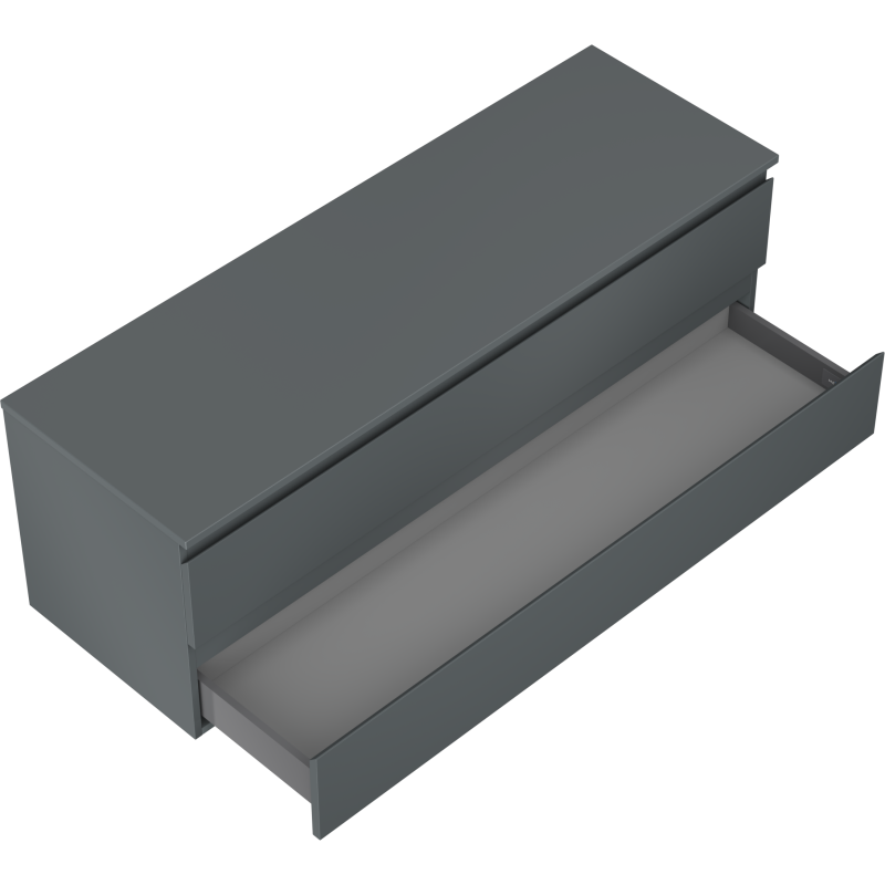 Mexen Orio meuble de salle de bain sous lavabo 140 cm avec plateau, 2 tiroirs, graphite mat - 91A10-14047-2-BFFC66