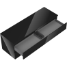 Mexen Orio meuble de salle de bain sous-lavabo 140 cm avec plan, 2 tiroirs, noir brillant - 91A10-14047-2-BFFC70