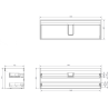 Mexen Orio meuble de salle de bain sous lavabo 140 cm avec plan de travail, 2 tiroirs, noir mat - 91A10-14047-2-BFFC71