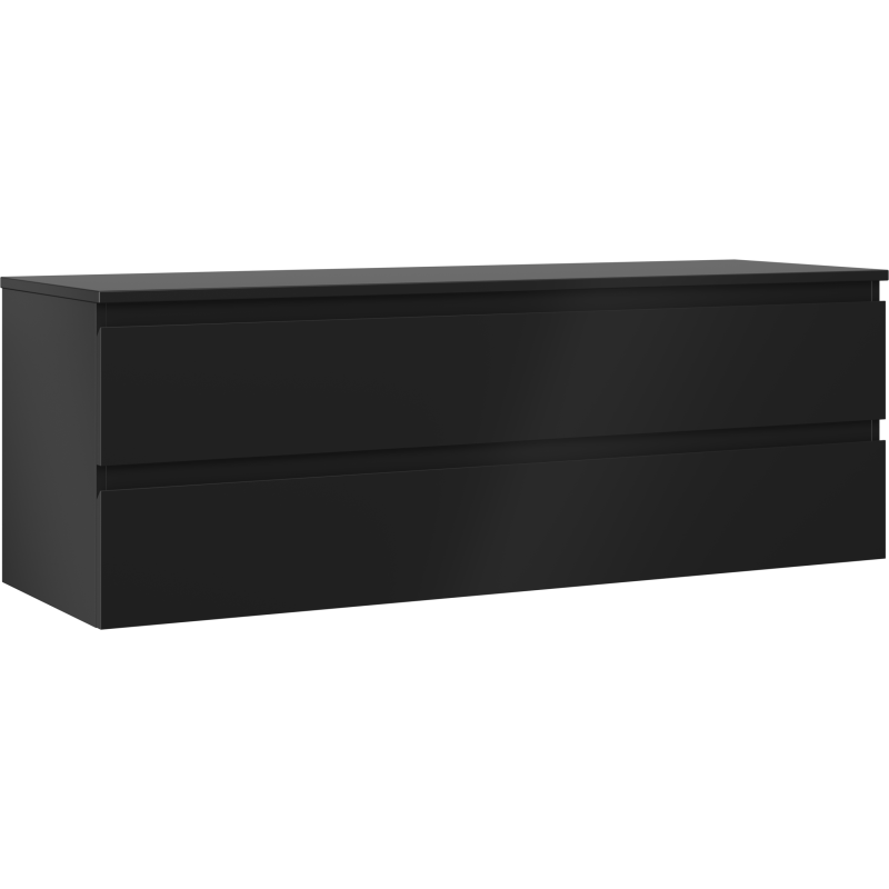 Mexen Orio meuble de salle de bains sous-lavabo 140 cm avec plateau, 2 tiroirs, noir mat - 91A10-14047-2-BFFC71