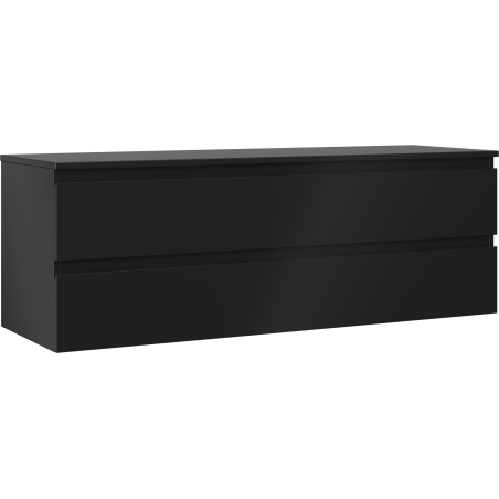 Mexen Orio meuble de salle de bains sous-lavabo 140 cm avec plateau, 2 tiroirs, noir mat - 91A10-14047-2-BFFC71