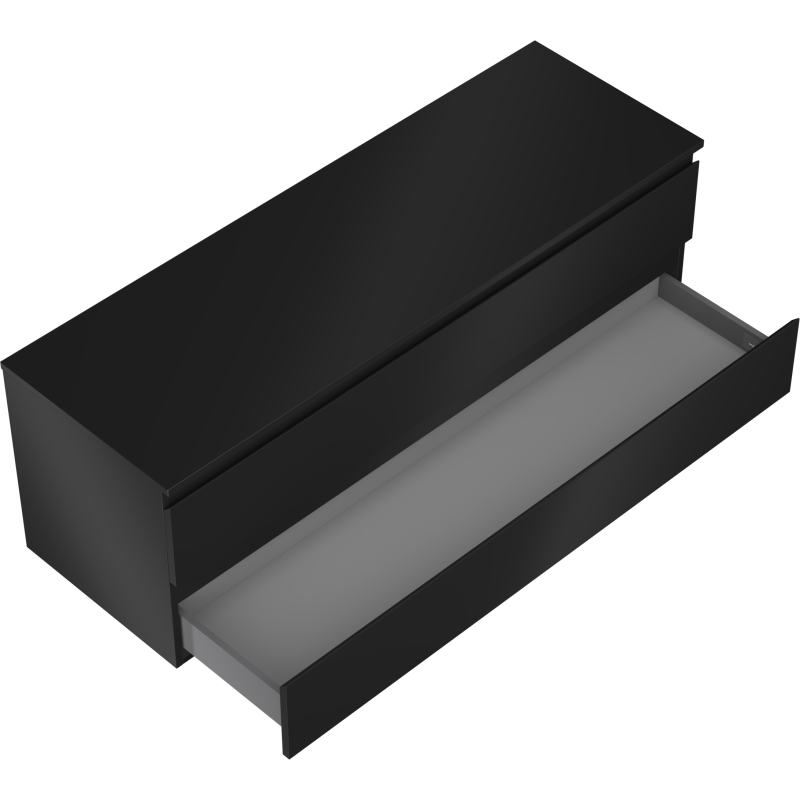 Mexen Orio meuble de salle de bain sous lavabo 140 cm avec plan de travail, 2 tiroirs, noir mat - 91A10-14047-2-BFFC71