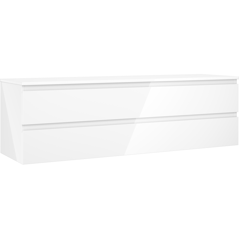 Mexen Orio meuble de salle de bain sous lavabo 160 cm avec plateau, 2 tiroirs, blanc brillant - 91A10-16047-2-BFFC00