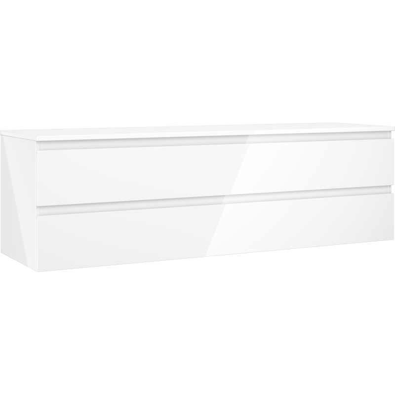 Mexen Orio meuble sous-lavabo 160 cm avec plateau, 2 tiroirs, blanc brillant - 91A10-16047-2-BFFC00