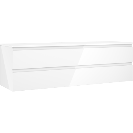 Mexen Orio meuble de salle de bain sous lavabo 160 cm avec plateau, 2 tiroirs, blanc brillant - 91A10-16047-2-BFFC00