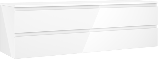 Mexen Orio meuble sous-lavabo 160 cm avec plateau, 2 tiroirs, blanc brillant - 91A10-16047-2-BFFC00