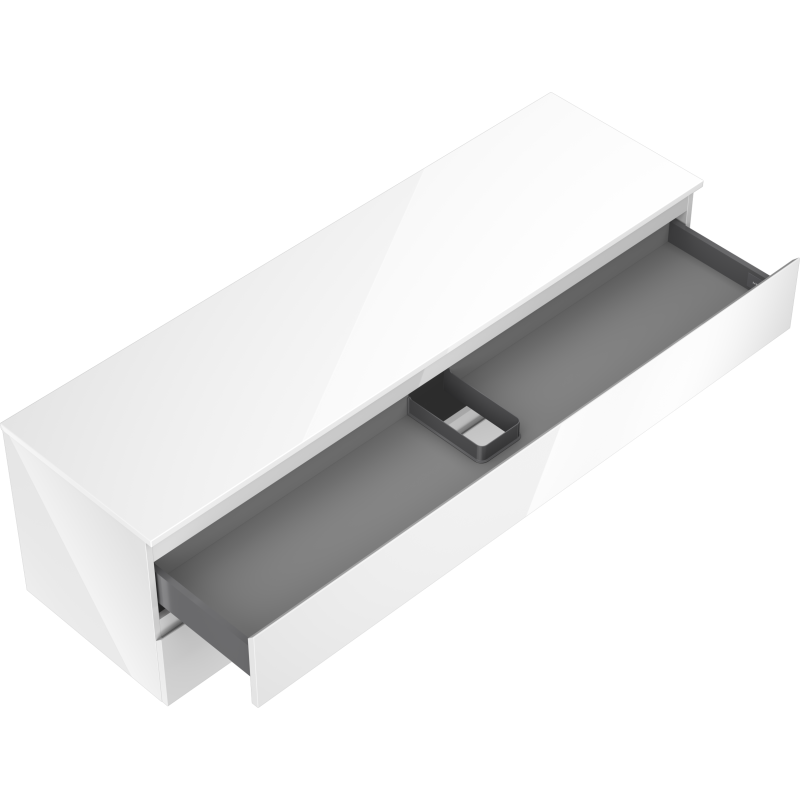 Mexen Orio meuble sous-lavabo 160 cm avec plateau, 2 tiroirs, blanc brillant - 91A10-16047-2-BFFC00