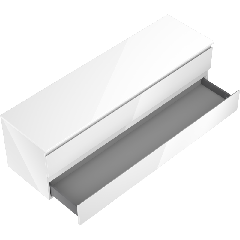 Mexen Orio meuble sous-lavabo 160 cm avec plateau, 2 tiroirs, blanc brillant - 91A10-16047-2-BFFC00
