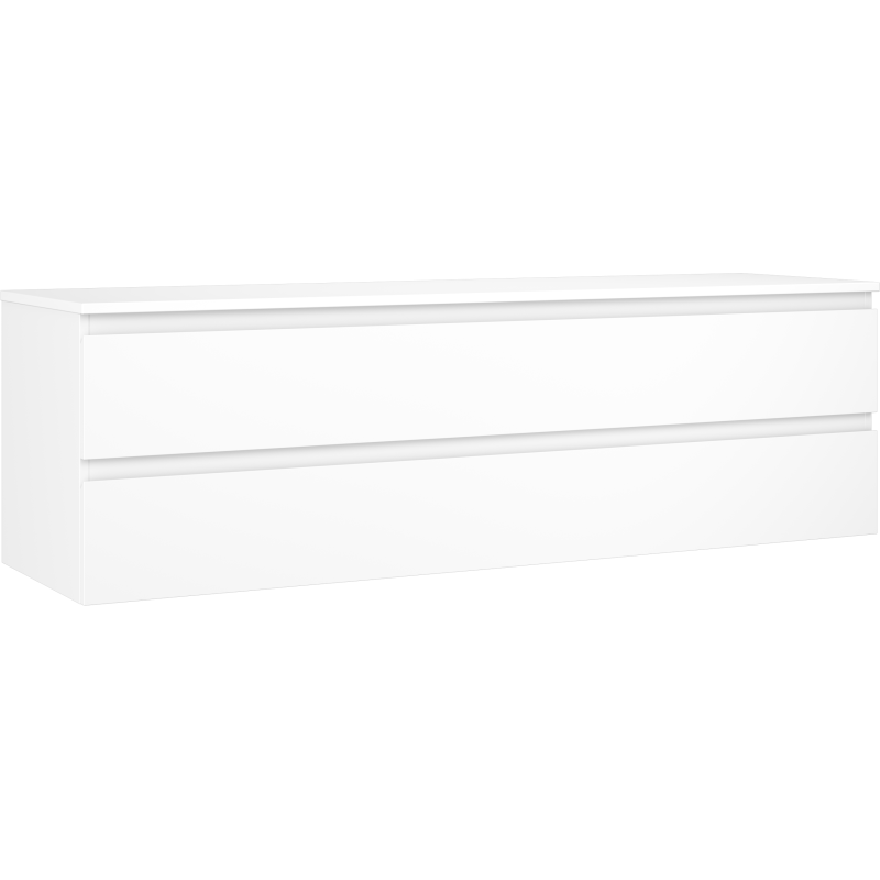 Mexen Orio meuble de salle de bain sous lavabo 160 cm avec plateau, 2 tiroirs, blanc mat - 91A10-16047-2-BFFC01