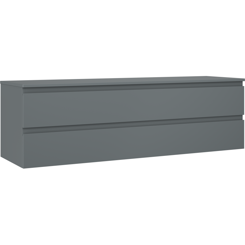 Mexen Orio placard de salle de bain sous lavabo 160 cm avec plateau, 2 tiroirs, graphite mat - 91A10-16047-2-BFFC66
