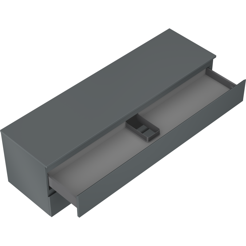 Mexen Orio placard de salle de bain sous lavabo 160 cm avec plateau, 2 tiroirs, graphite mat - 91A10-16047-2-BFFC66