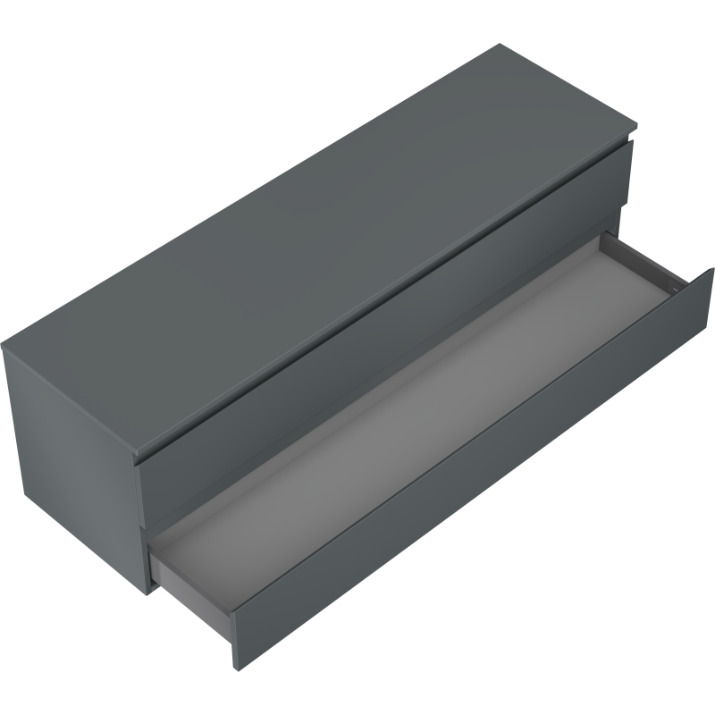 Mexen Orio placard de salle de bain sous lavabo 160 cm avec plateau, 2 tiroirs, graphite mat - 91A10-16047-2-BFFC66