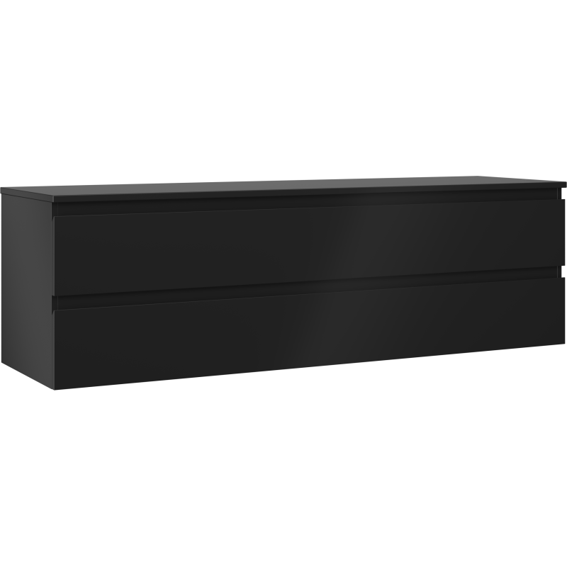 Mexen Orio meuble de salle de bain sous vasque 160 cm avec plateau, 2 tiroirs, noir mat - 91A10-16047-2-BFFC71