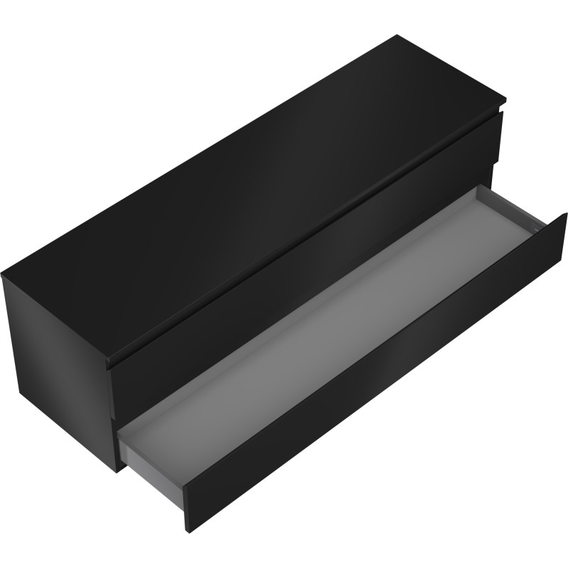 Mexen Orio meuble de salle de bain sous vasque 160 cm avec plateau, 2 tiroirs, noir mat - 91A10-16047-2-BFFC71