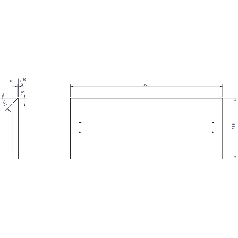 Mexen Rivel armoire de salle de bain sous lavabo 50 cm avec plateau, 1 tiroir, cannelé, blanc mat - 91A20-05023-1-BFC01