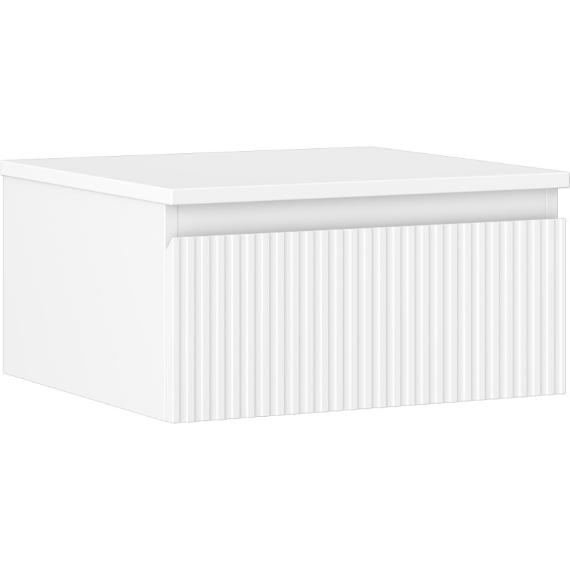 Mexen Rivel meuble de salle de bain sous-vasque 50 cm avec plateau, 1 tiroir, rainuré, blanc mat - 91A20-05023-1-BFC01