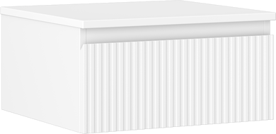 Mexen Rivel armoire de salle de bain sous lavabo 50 cm avec plateau, 1 tiroir, cannelé, blanc mat - 91A20-05023-1-BFC01