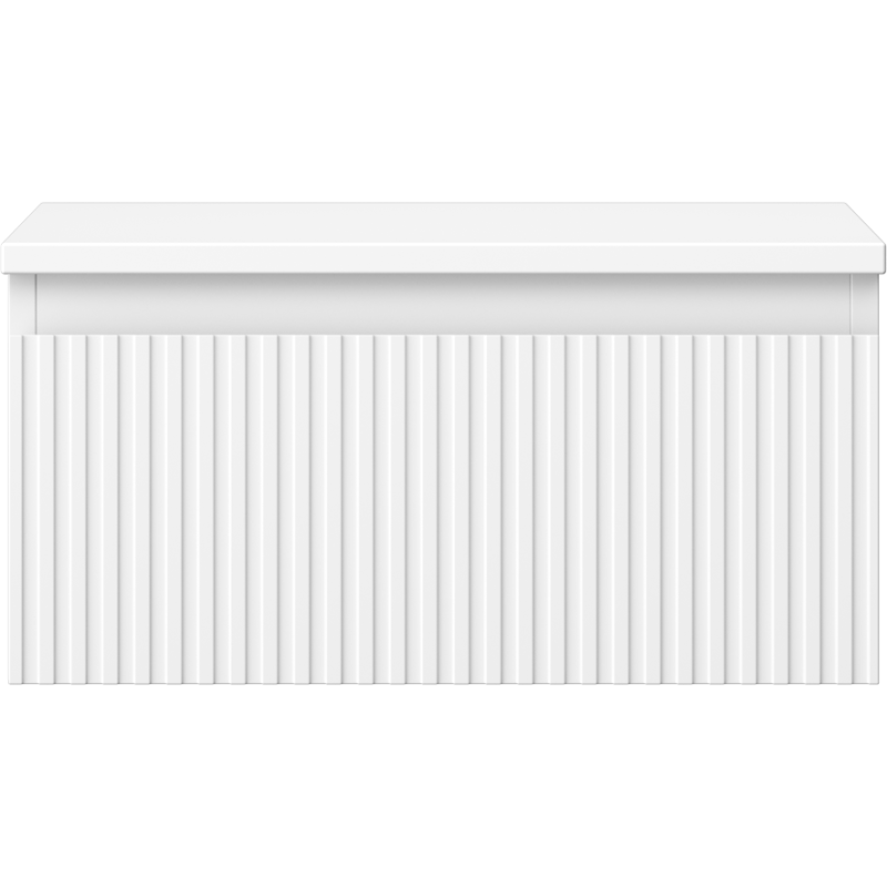 Mexen Rivel armoire de salle de bain sous lavabo 50 cm avec plateau, 1 tiroir, cannelé, blanc mat - 91A20-05023-1-BFC01