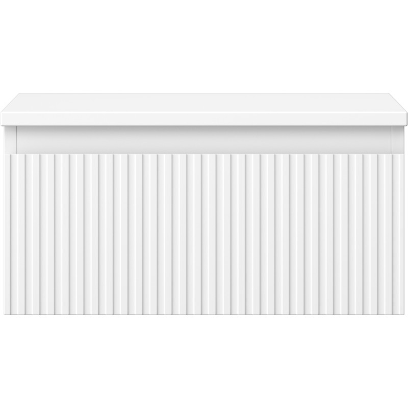 Mexen Rivel meuble de salle de bain sous-vasque 50 cm avec plateau, 1 tiroir, rainuré, blanc mat - 91A20-05023-1-BFC01