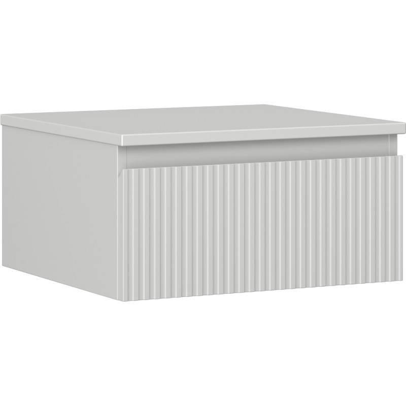 Mexen Rivel meuble de salle de bain sous-vasque 50 cm avec plateau, 1 tiroir, rainuré, gris mat - 91A20-05023-1-BFC62