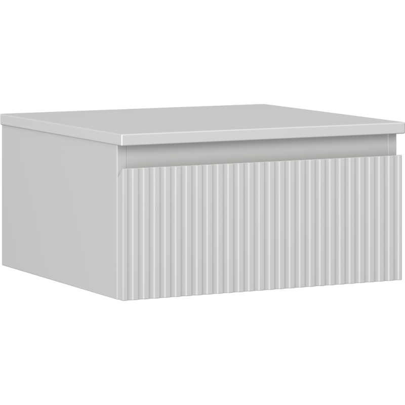 Mexen Rivel placard de salle de bain sous vasque 50 cm avec plateau, 1 tiroir, cannelé, gris mat - 91A20-05023-1-BFC62