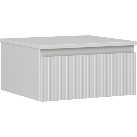 Mexen Rivel armoire de salle de bain sous-vasque 50 cm avec plateau, 1 tiroir, rainuré, gris mat - 91A20-05023-1-BFC62