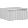 Mexen Rivel meuble de salle de bain sous-vasque 50 cm avec plateau, 1 tiroir, rainuré, gris mat - 91A20-05023-1-BFC62