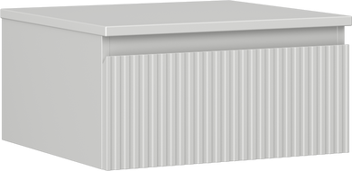 Mexen Rivel armoire de salle de bain sous-vasque 50 cm avec plateau, 1 tiroir, rainuré, gris mat - 91A20-05023-1-BFC62
